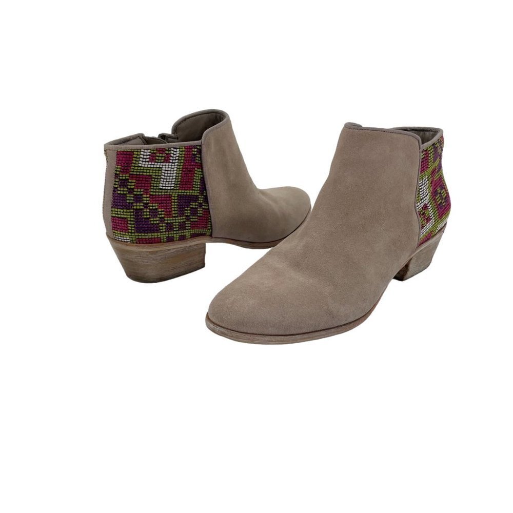 Sam Edelman Putnam Suede Southwest Aztec Slip On Ankle Boots Womens Size 8